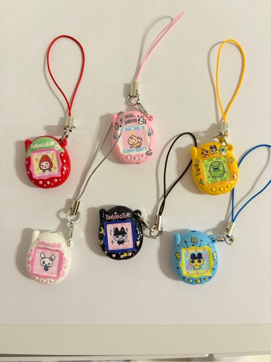 Tamagotchi Accessories - Tamagotchi-Style Mini Keychain Charm Phone Strap (1 Pcs‼️— Y2K charm aesthetic